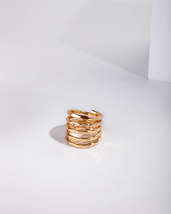 Gold Hammered Wrap Ring
