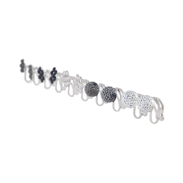 Mixed Metal Fireball Flower Clip On Earring 5-Pack