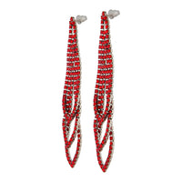 Red Gunmetal Loop Cup Chain Earrings - link has visual effect only