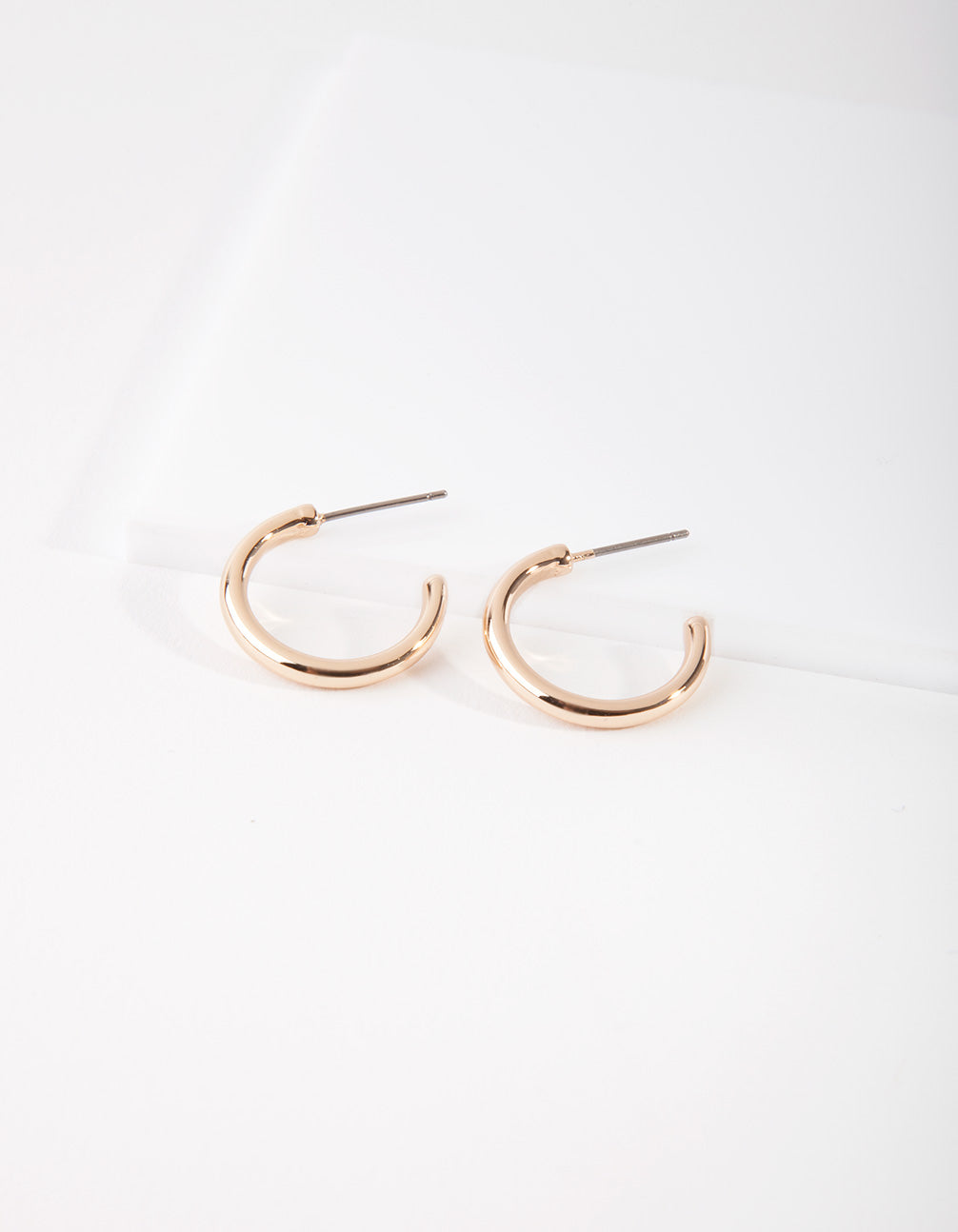 Gold Small Thick Hoop Earrings