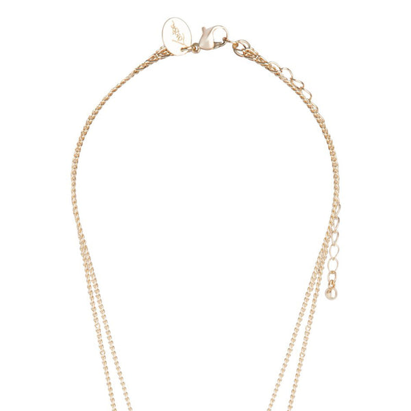 Gold Double Row Coin Charm 47Cm Necklace