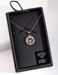 Diamond Simulant Peach Circle Necklace - link has visual effect only
