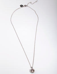 Diamond Simulant Peach Circle Necklace - link has visual effect only