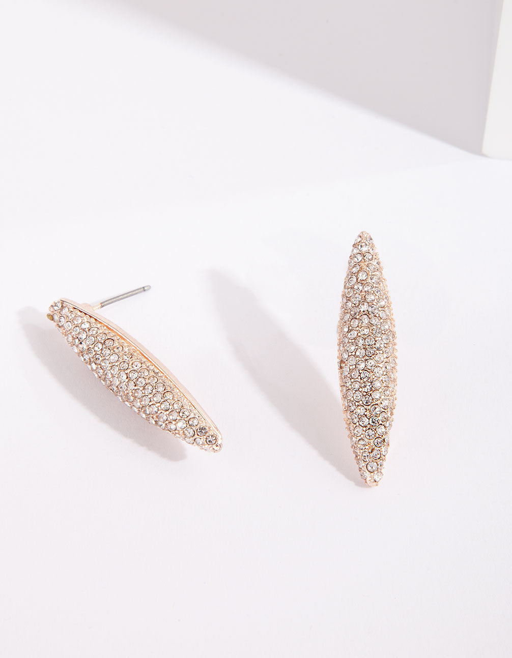 Rose Gold Pave Oblong Earring