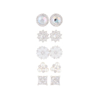 Silver Floral Clip On Earrings - link has visual effect only