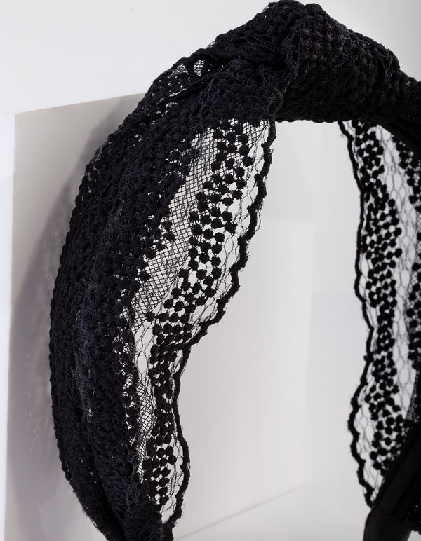 Black Lace Knot Headband