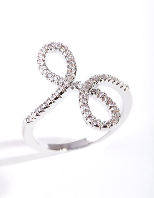 Silver Cubic Zirconia Looped Ring