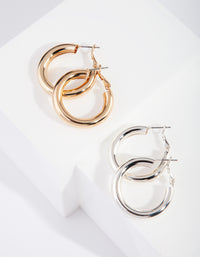 Gold & Silver Hoop Earring Pack - link has visual effect only