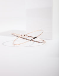 Rose Gold Diamante & Plain Cuff Bracelet - link has visual effect only