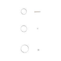 Surgical Steel Cubic Zirconia  Nose Ring 6-Pack - link has visual effect only