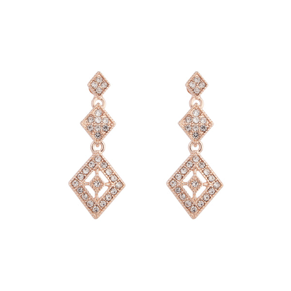 Rose Gold Stone Drop Earrings