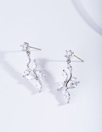 Floral Drop Diamond Simulant Earring - link has visual effect only
