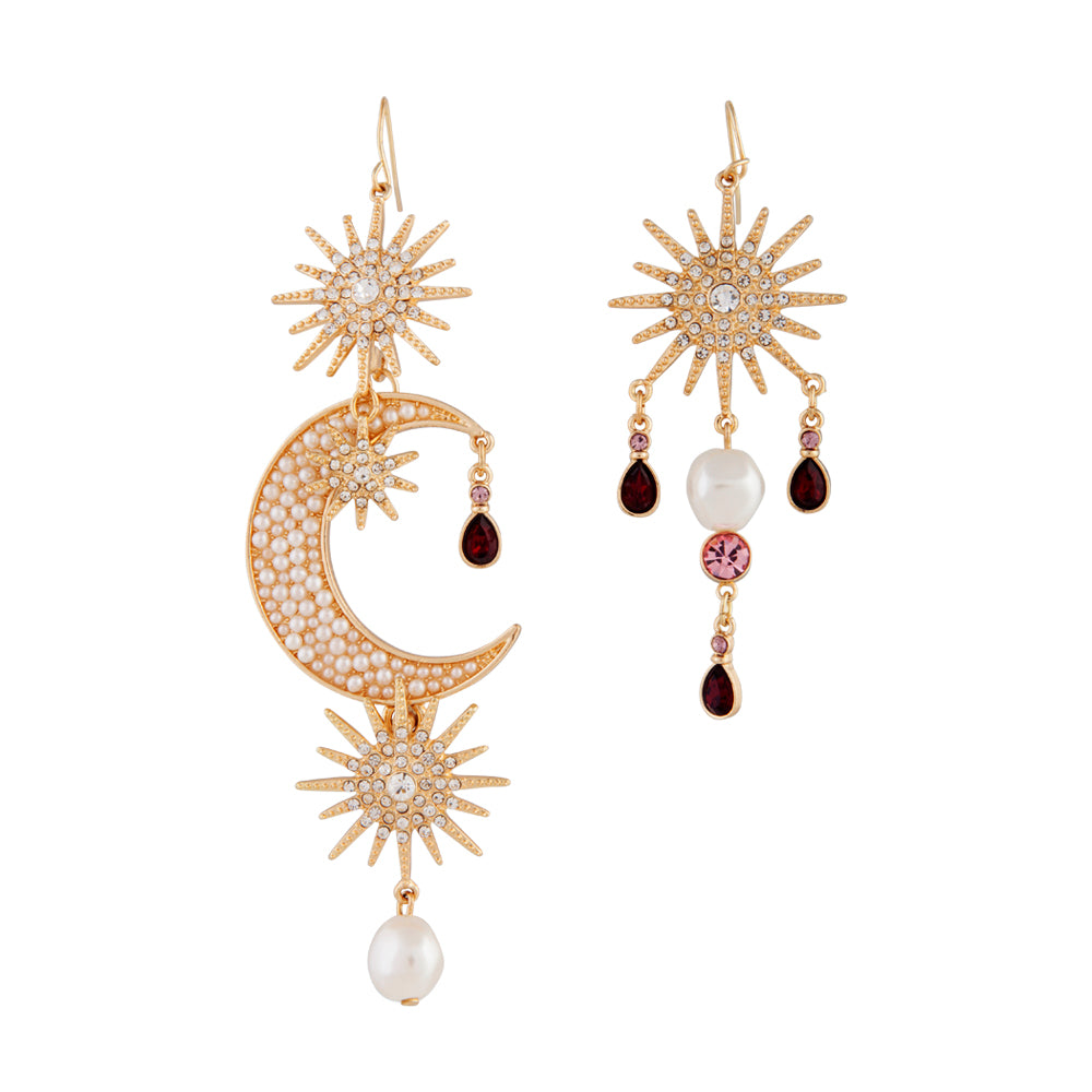 Pearly Celestial Drop Earrings In Gold Lovisa
