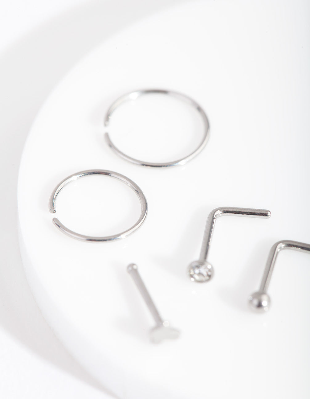 Surgical Steel Fine Cross Nose Piercing 6-Pack