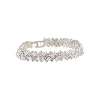 Silver Crystal Baguette Clasp Bracelet - link has visual effect only