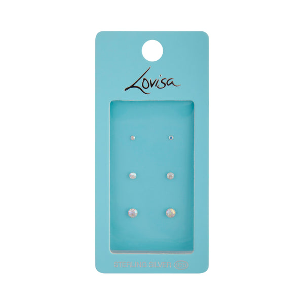 Sterling Silver Reflective Diamante Earring Pack