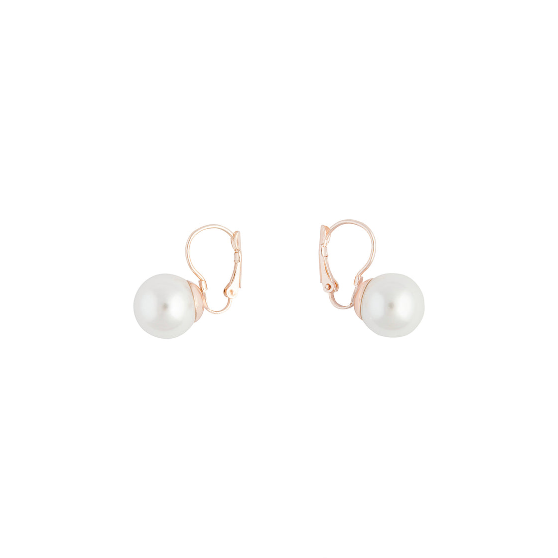 Rose Gold Pearl Loop Clip Earrings