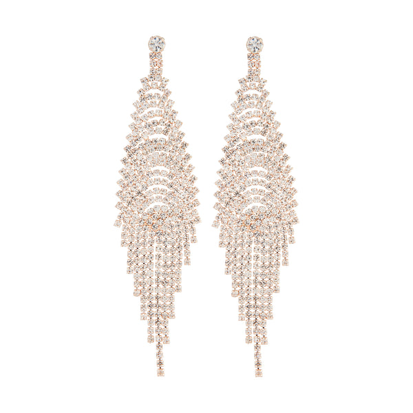 Rose Gold Chain Waterfall Earrings