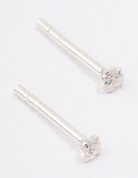 Sterling Silver Cubic Zirconia Micro Stud Earrings - link has visual effect only
