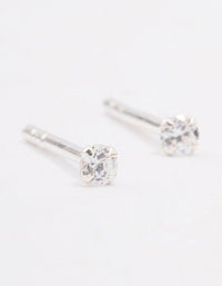 Sterling Silver Cubic Zirconia Micro Stud Earrings - link has visual effect only