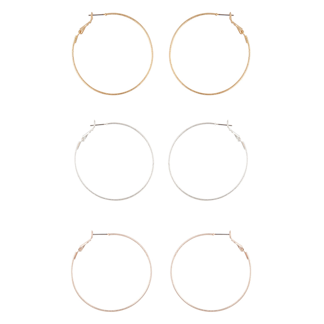 Mixed Metal Textured Hoop Earring Pack