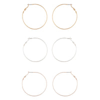 Mixed Metal Textured Hoop Earring Pack - link has visual effect only