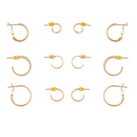 Gold Diamante Sleeper Hoop Earring 6-Pack - link has visual effect only