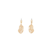Mini Gold Face Drop Earrings - link has visual effect only