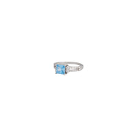 Silver Cubic Zirconia Square Double Band Ring - link has visual effect only