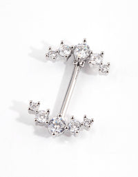 Surgical Steel Round Flower Drop Belly Ring - link has visual effect only