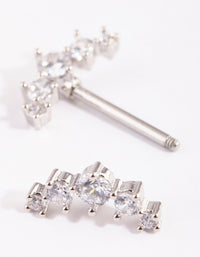 Surgical Steel Round Flower Drop Belly Ring - link has visual effect only