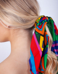 Bright Geometric Print Scarf Scrunchie - link has visual effect only