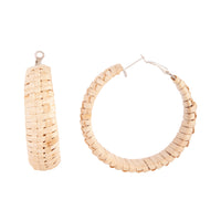 Brown Raffia Chunky Hoop Earrings - link has visual effect only