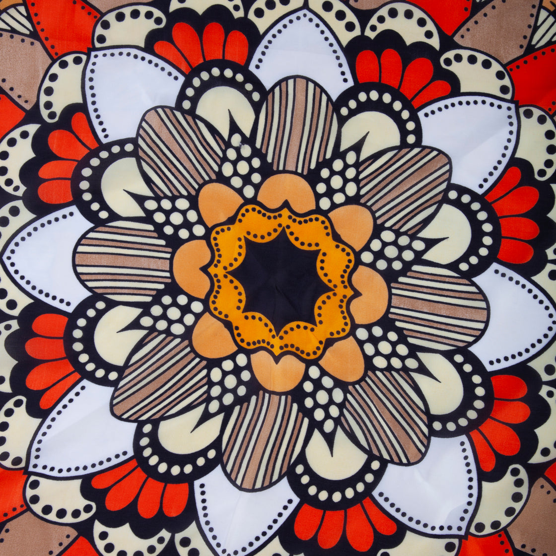 Groovy Orange Multi Pattern Bandana Hair Scarf