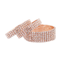 Rose Gold Mix Width Cup Chain Bracelet 3 Pack - link has visual effect only