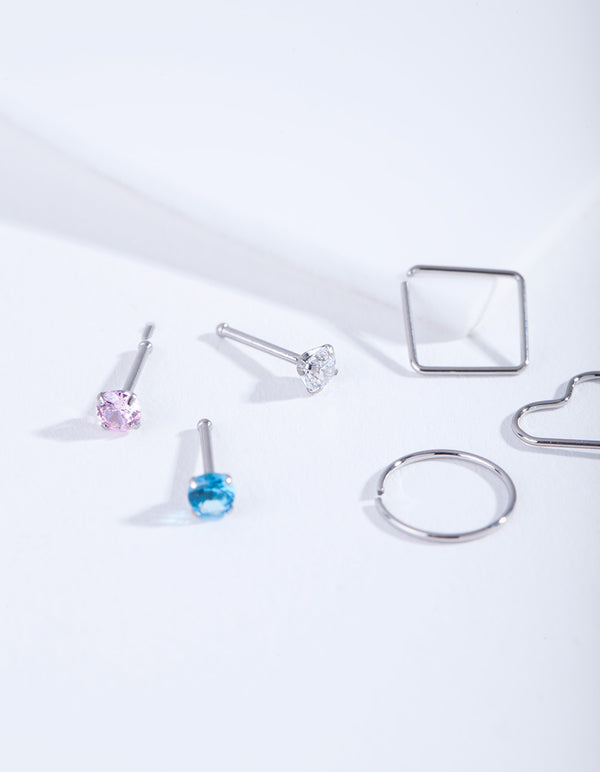 Cubic Zirconia Multi Nose 6-Pack