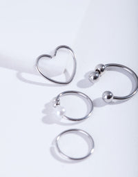 Surgical Steel Cartilage Ring 4-Pack - link has visual effect only