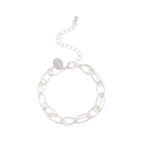 Silver Diamond Cut Link Bracelet - link has visual effect only
