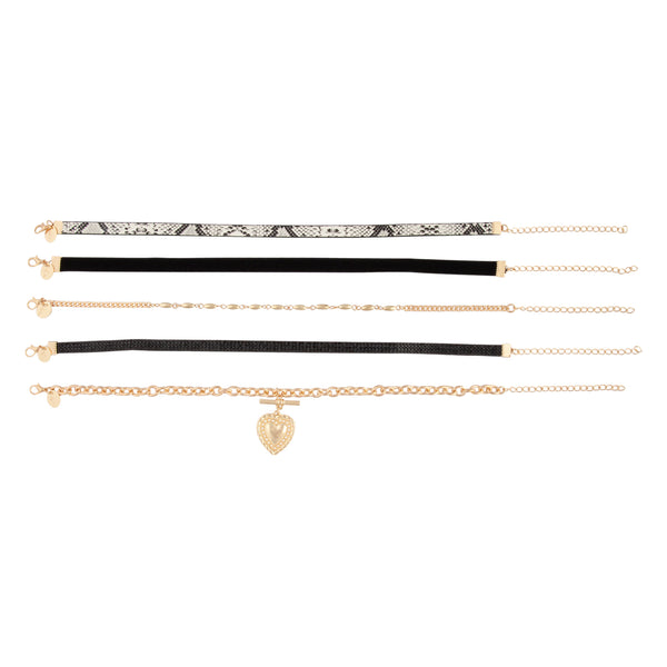 Black Snake Print Choker Pack