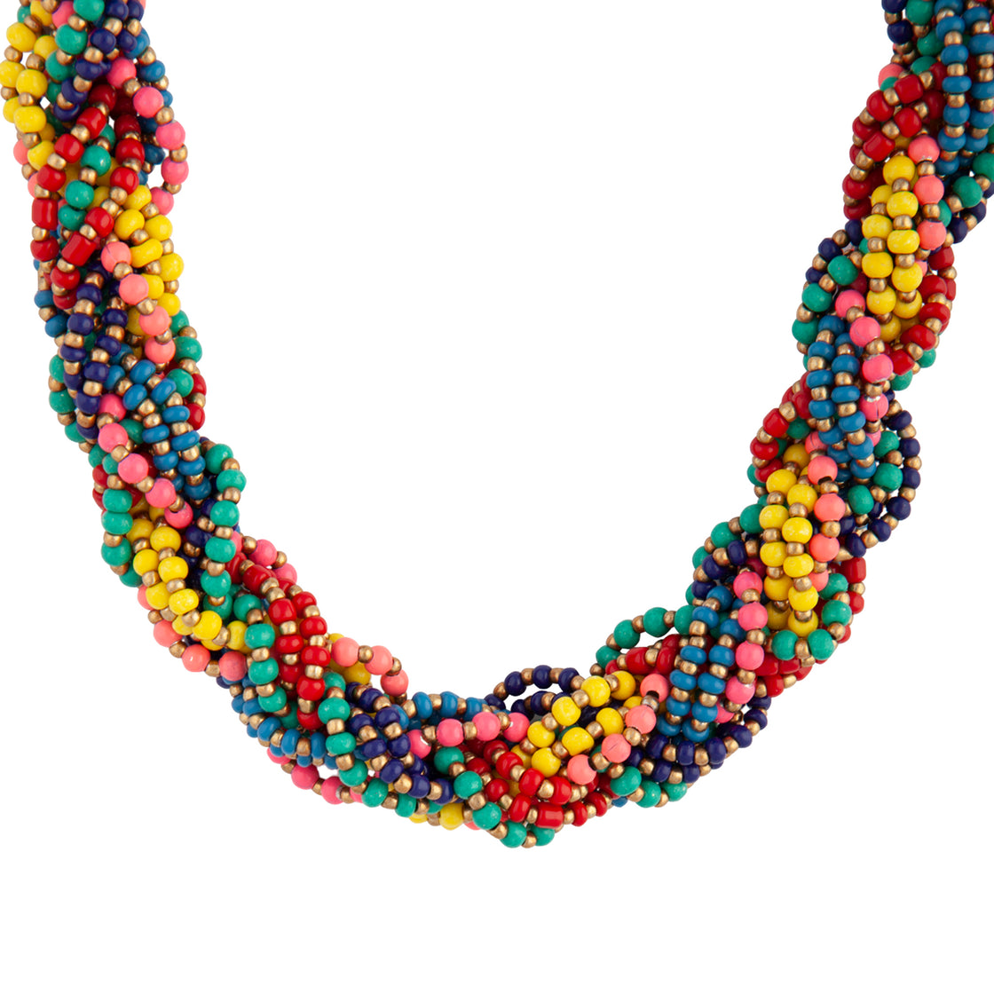 Rainbow Seed Bead Plait Necklace