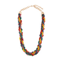 Rainbow Seed Bead Plait Necklace - link has visual effect only