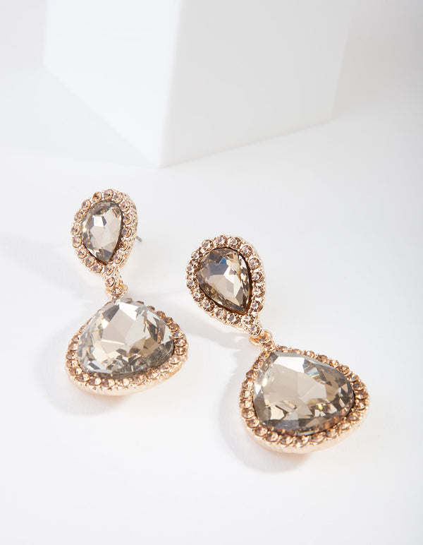 Gold Large Angelina Drop Earrings