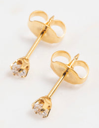 Gold 24K Cubic Zirconia Piercing Stud 3mm - link has visual effect only