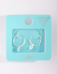 Sterling Silver Starburst Heart Hoop Earrings - link has visual effect only