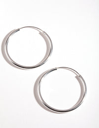Sterling Silver Thick Hoop Earrings 30MM - link has visual effect only