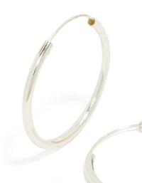 Sterling Silver Thick Hoop Earrings 30MM - link has visual effect only