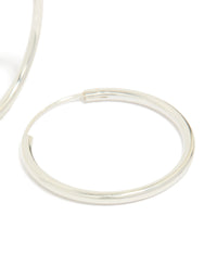Sterling Silver Thick Hoop Earrings 30MM - link has visual effect only
