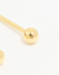24KT Gold Plated Surgical Stainless Steel3MM Ball Piercing Stud - link has visual effect only