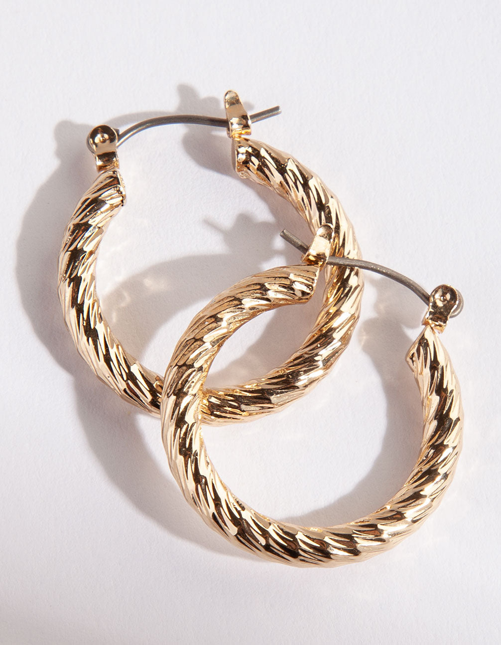 Gold Twist Hoop Earring
