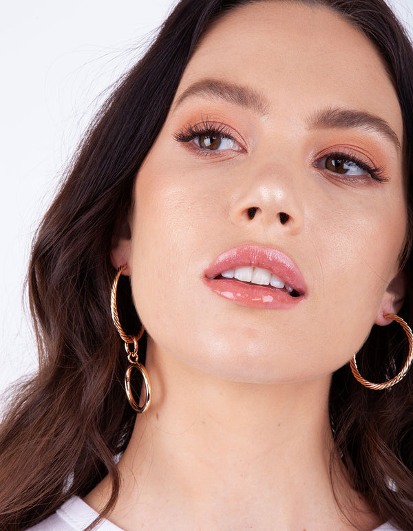 Gold Twist 40mm Hoop Earring